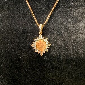 Rose Gold and Peach Stone Necklace MSRP $124